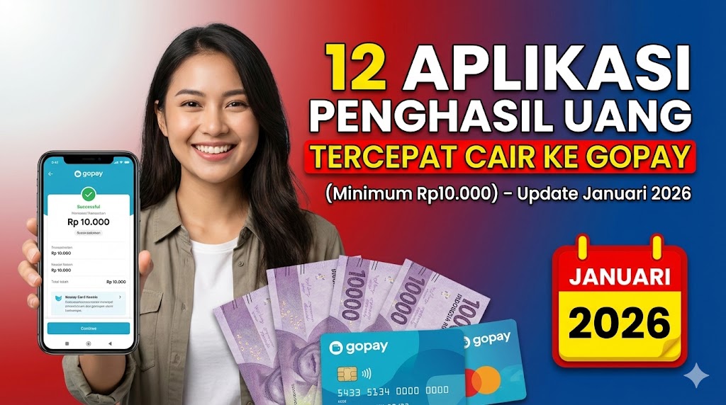 12 Aplikasi Penghasil Uang Tercepat Cair ke GoPay (Minimum Rp10.000) – Update Januari 2026