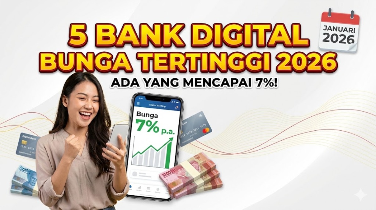 5 Bank Digital Bunga Tabungan Tertinggi 2026, Ada yang Mencapai 7%!