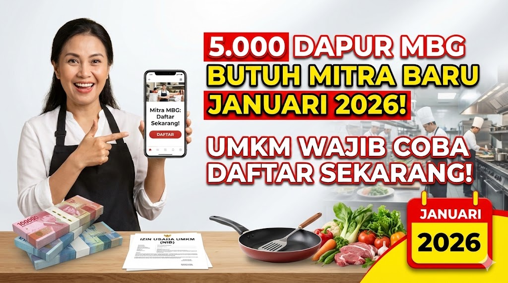 5.000 Dapur MBG Butuh Mitra Baru Januari 2026, UMKM Wajib Coba Daftar Sekarang!