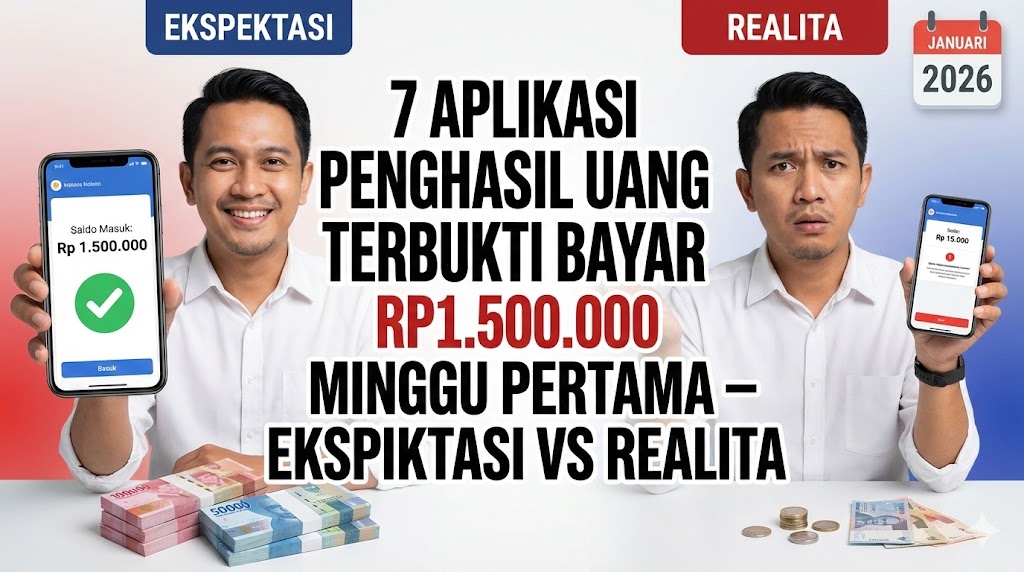 7 Aplikasi Penghasil Uang Terbukti Bayar Rp1.500.000 Minggu Pertama – Ekspektasi vs Realita