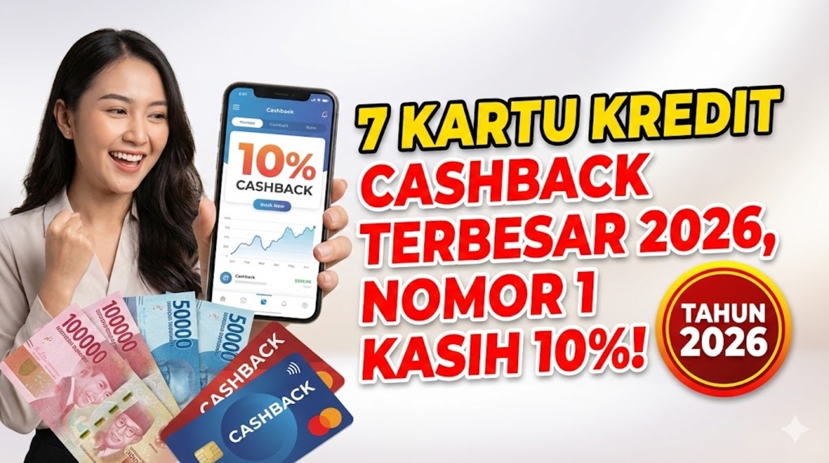 7 Kartu Kredit Cashback Terbesar 2026, Nomor 1 Kasih 10%!