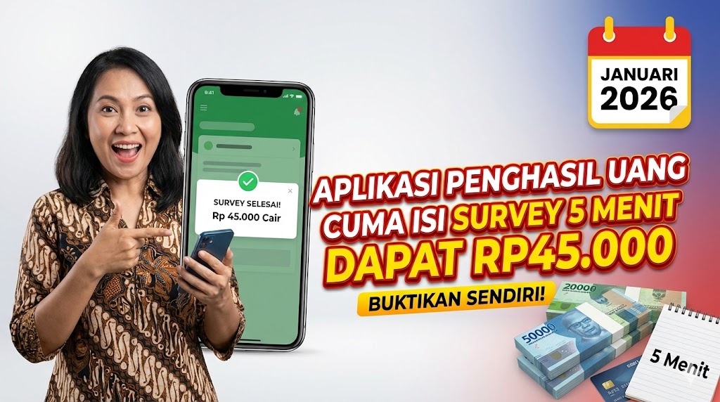 Aplikasi Penghasil Uang Cuma Isi Survey 5 Menit Dapat Rp45.000