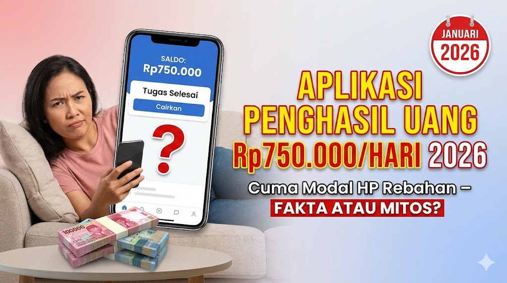 Aplikasi Penghasil Uang Rp750.000/Hari 2026: Cuma Modal HP Rebahan – Fakta atau Mitos?