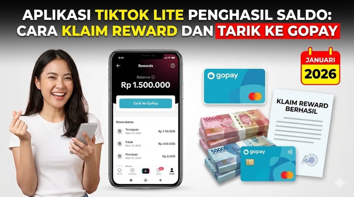 Aplikasi TikTok Lite Penghasil Saldo: Cara Klaim Reward dan Tarik ke GoPay