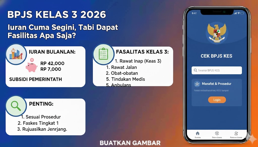 BPJS Kelas 3 2026: Iuran Cuma Segini, Tapi Dapat Fasilitas Apa Saja?