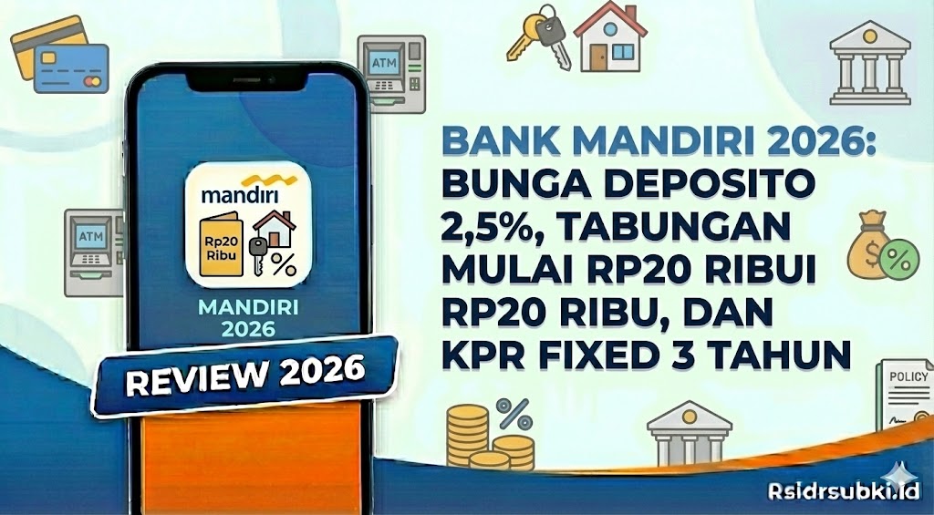 Bank Mandiri 2026: Bunga Deposito 2,5%, Tabungan Mulai Rp20 Ribu, dan KPR Fixed 3 Tahun