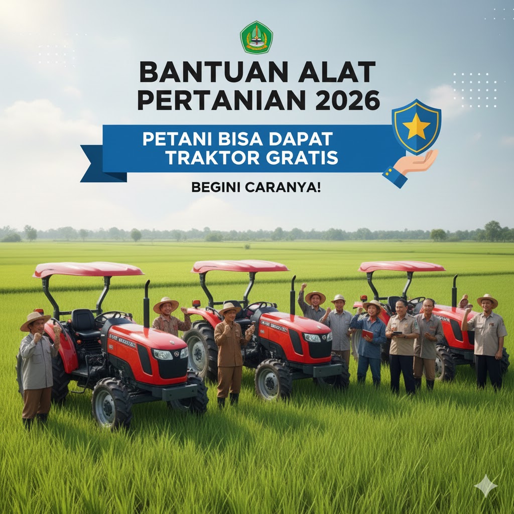 Bantuan Alat Pertanian 2026: Petani Bisa Dapat Traktor Gratis, Begini Caranya