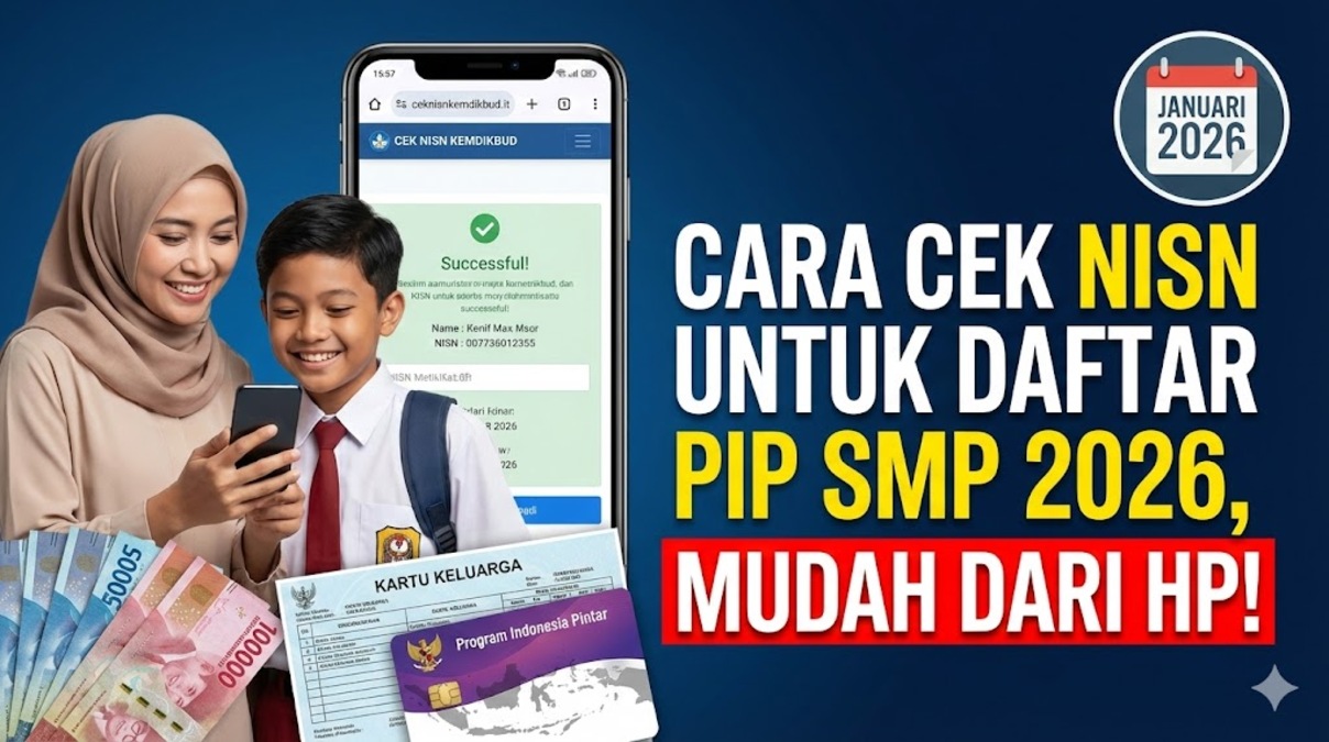 Cara Cek NISN untuk Daftar PIP SMP 2026, Mudah dari HP! (Januari 2026)