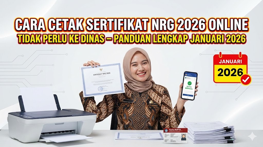 Cara Cetak Sertifikat NRG 2026 Online, Tidak Perlu ke Dinas – Panduan Lengkap Januari 2026