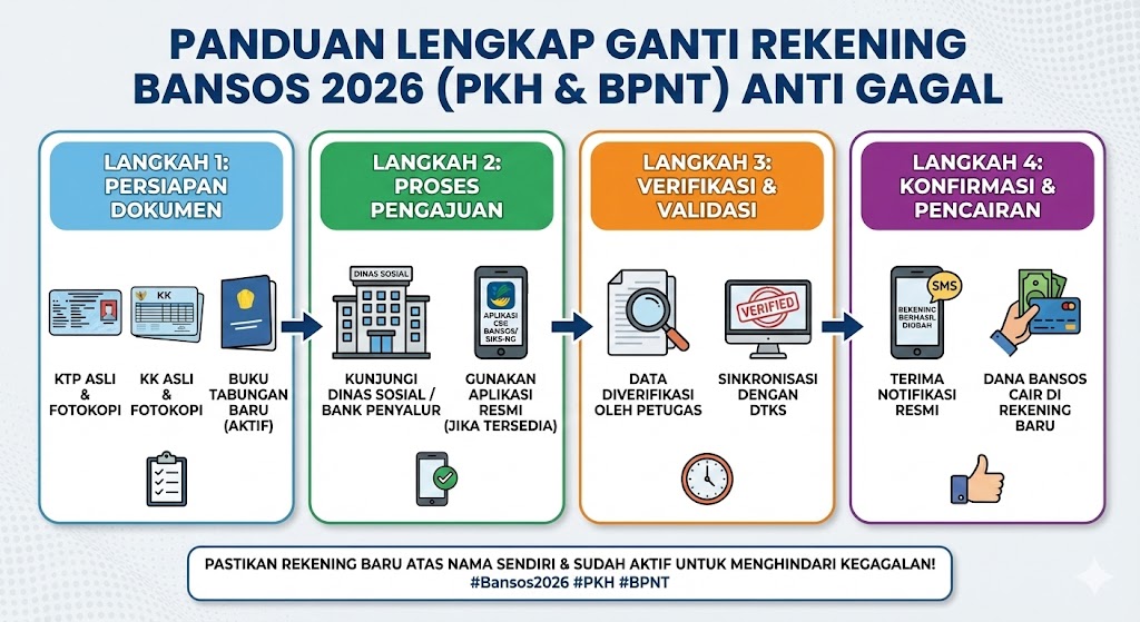 Cara Ganti Rekening Bansos 2026: Panduan Lengkap PKH & BPNT Anti Gagal