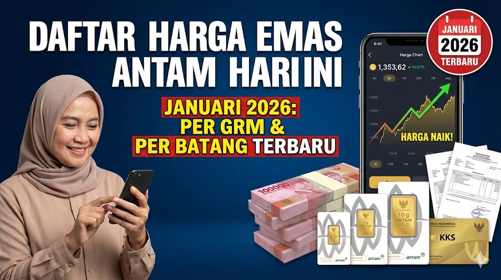 Daftar Harga Emas Antam Hari Ini Januari 2026: Per Gram dan Per Batang Terbaru