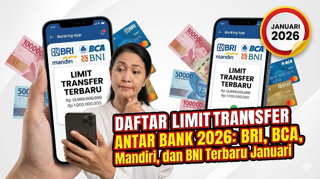 Daftar Limit Transfer Antar Bank 2026: BRI, BCA, Mandiri, dan BNI Terbaru Januari