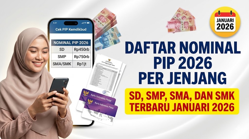 Daftar Nominal PIP 2026 per Jenjang: SD, SMP, SMA, dan SMK Terbaru Januari 2026