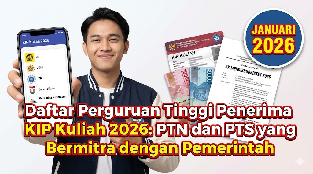 Daftar Perguruan Tinggi Penerima KIP Kuliah 2026: PTN dan PTS yang Bermitra dengan Pemerintah