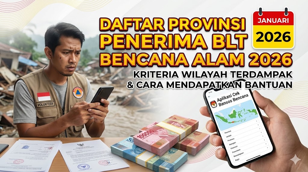Daftar Provinsi Penerima BLT Bencana Alam 2026: Kriteria Wilayah Terdampak dan Cara Mendapatkan Bantuan