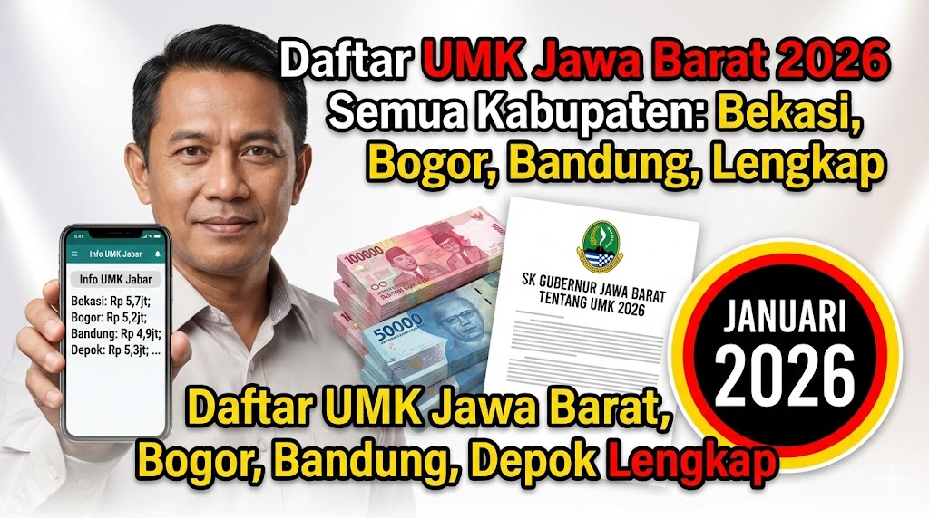Daftar UMK Jawa Barat 2026 Semua Kabupaten: Bekasi, Bogor, Bandung, Depok Lengkap