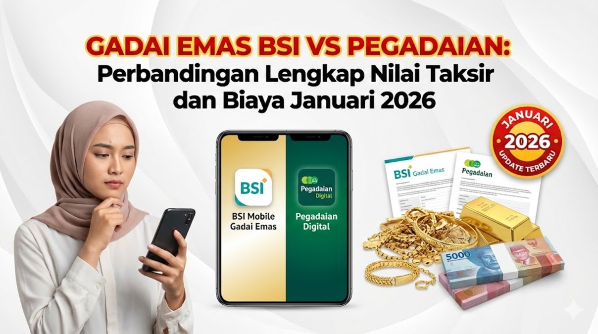 Gadai Emas BSI vs Pegadaian: Perbandingan Lengkap Nilai Taksir dan Biaya Januari 2026