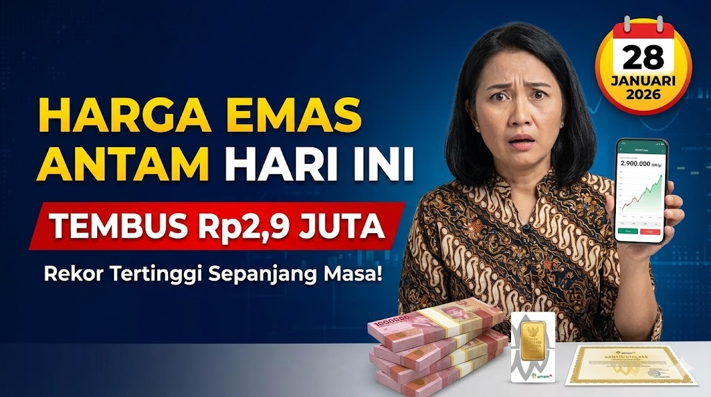Harga Emas Antam Hari Ini 28 Januari 2026 Tembus Rp2,9 Juta – Rekor Tertinggi Sepanjang Masa!