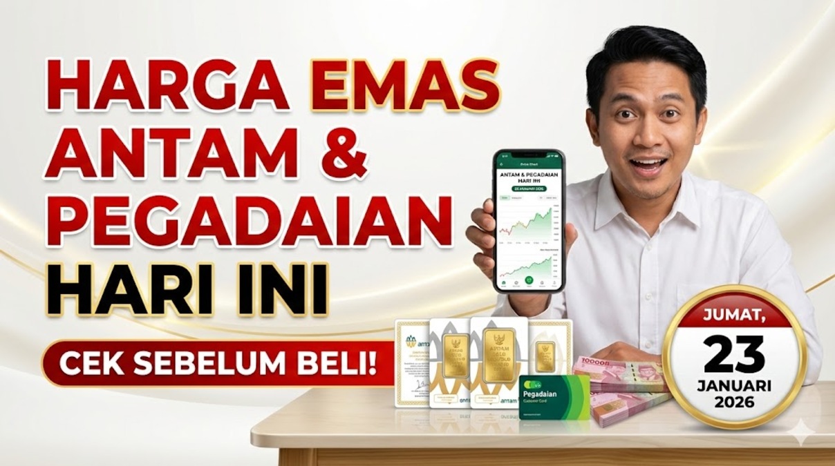 Harga Emas Antam dan Pegadaian Hari Ini Jumat 23 Januari 2026, Cek Sebelum Beli!
