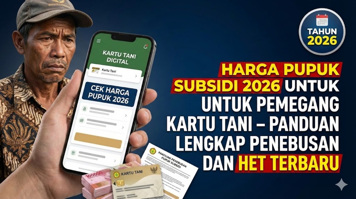Harga Pupuk Subsidi 2026 untuk Pemegang Kartu Tani – Panduan Lengkap Penebusan dan HET Terbaru