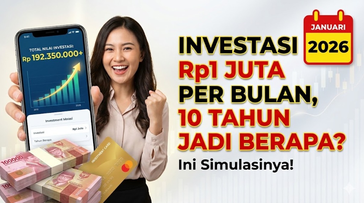 Investasi Rp1 Juta Per Bulan, 10 Tahun Jadi Berapa? Ini Simulasinya
