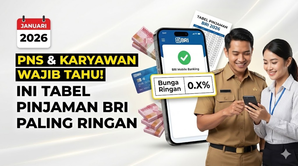 PNS dan Karyawan Wajib Tahu! Ini Tabel Pinjaman BRI Paling Ringan Januari 2026