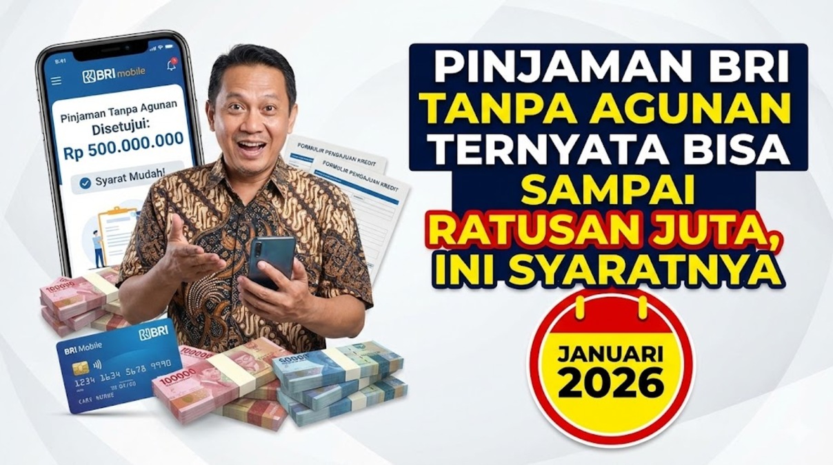 Pinjaman BRI Tanpa Agunan Ternyata Bisa Sampai Ratusan Juta, Ini Syaratnya di Januari 2026