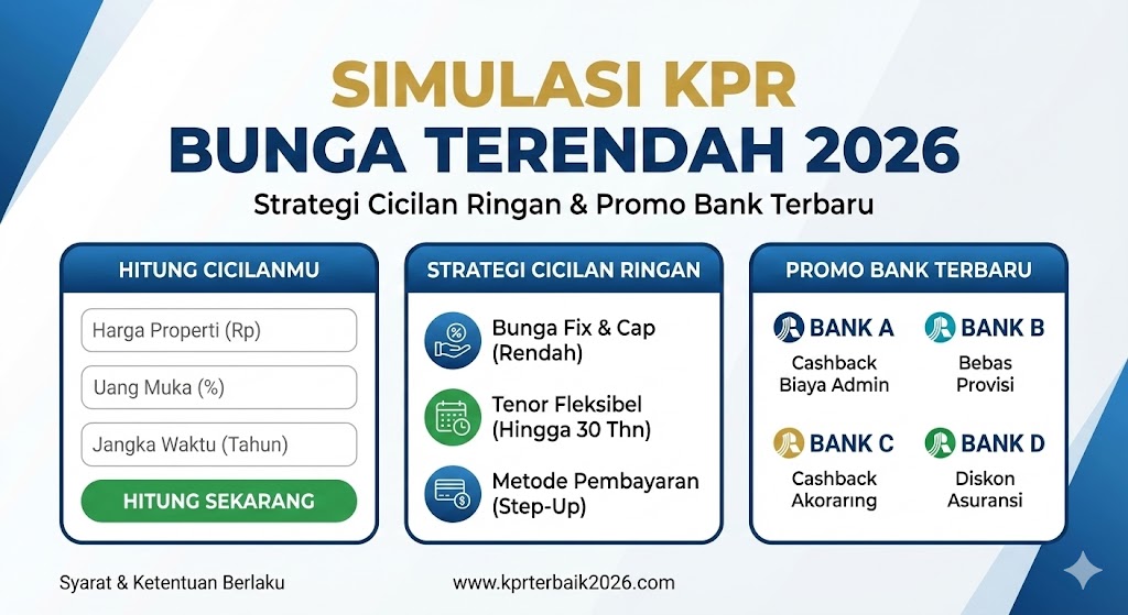 Simulasi KPR Bunga Terendah 2026, Strategi Cicilan Ringan & Promo Bank Terbaru
