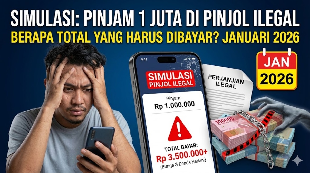 Simulasi: Pinjam 1 Juta di Pinjol Ilegal, Berapa Total yang Harus Dibayar? Januari 2026