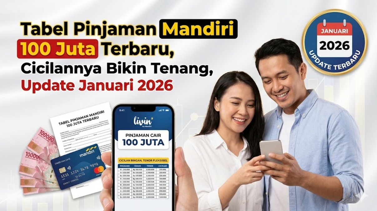 Tabel Pinjaman Mandiri 100 Juta Terbaru, Cicilannya Bikin Tenang, Update Januari 2026