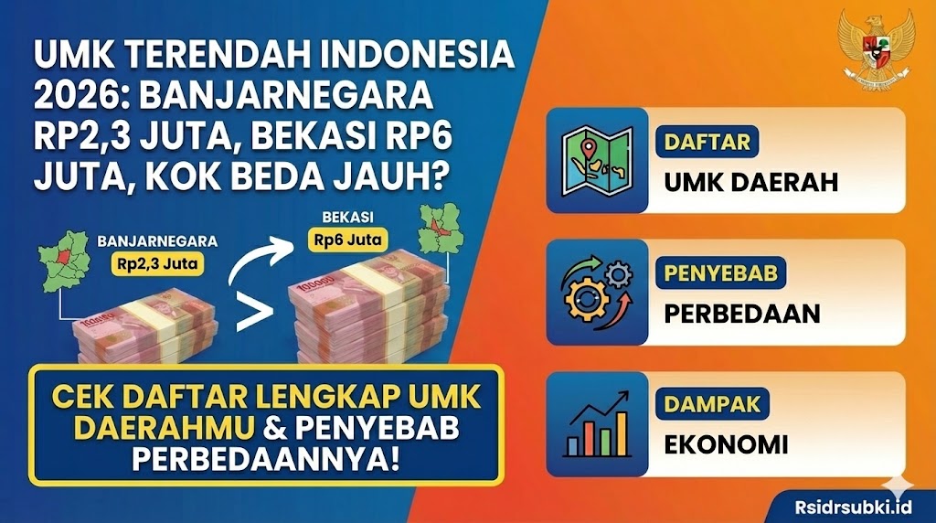 UMK Terendah Indonesia 2026: Banjarnegara Rp2,3 Juta, Bekasi Rp6 Juta, Kok Beda Jauh?