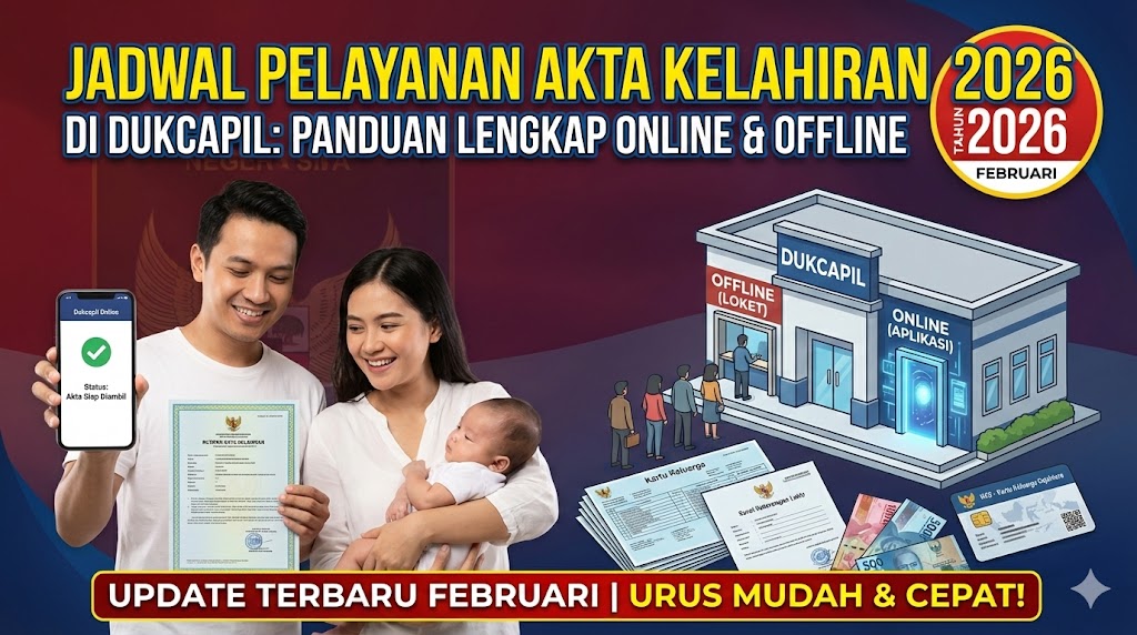 Jadwal Pelayanan Pembuatan Akta Kelahiran 2026 di Dukcapil: Panduan Lengkap Online dan Offline